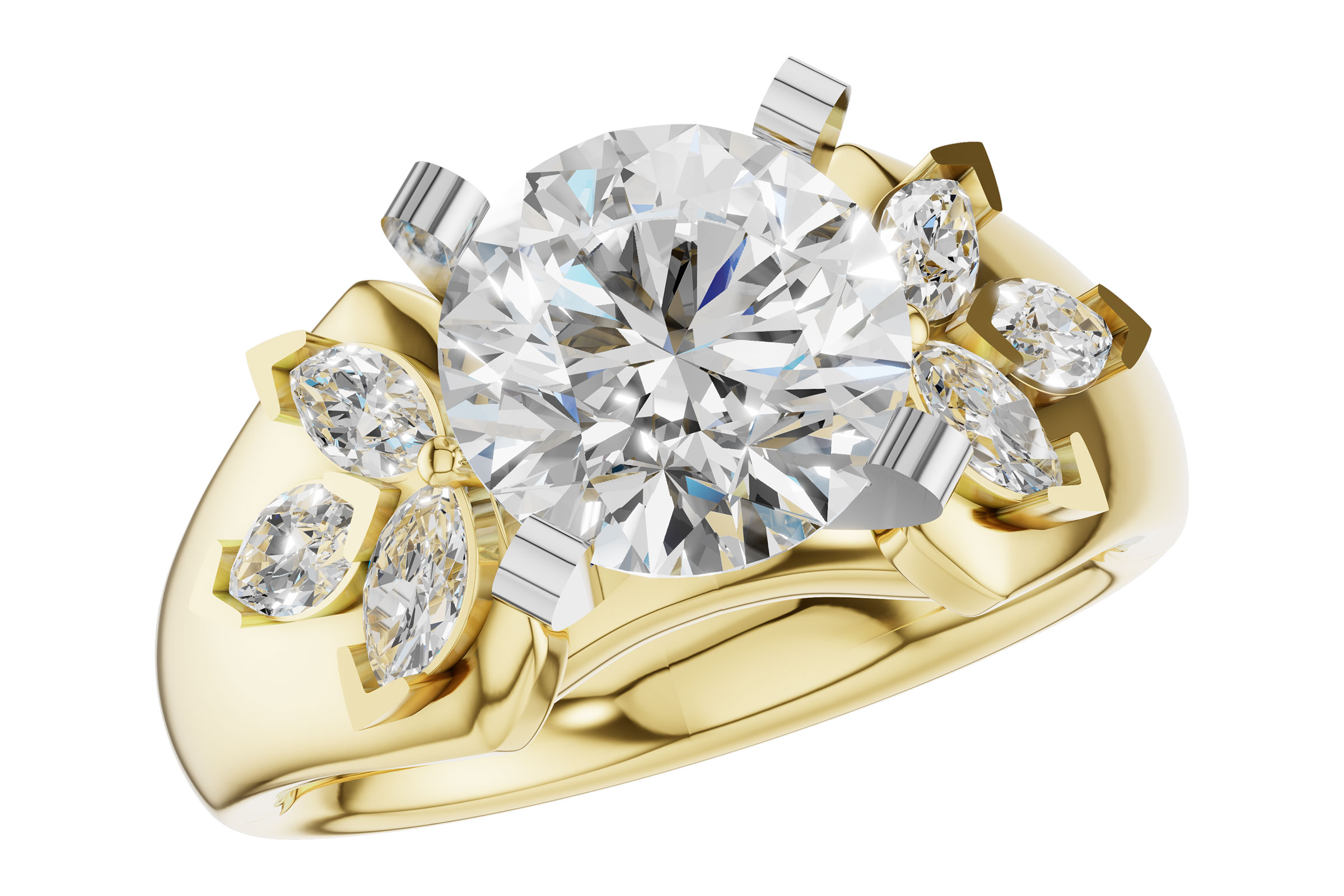 A303-37663: LDS SEMI DIA RG .38 TW MARQUISE DIAS