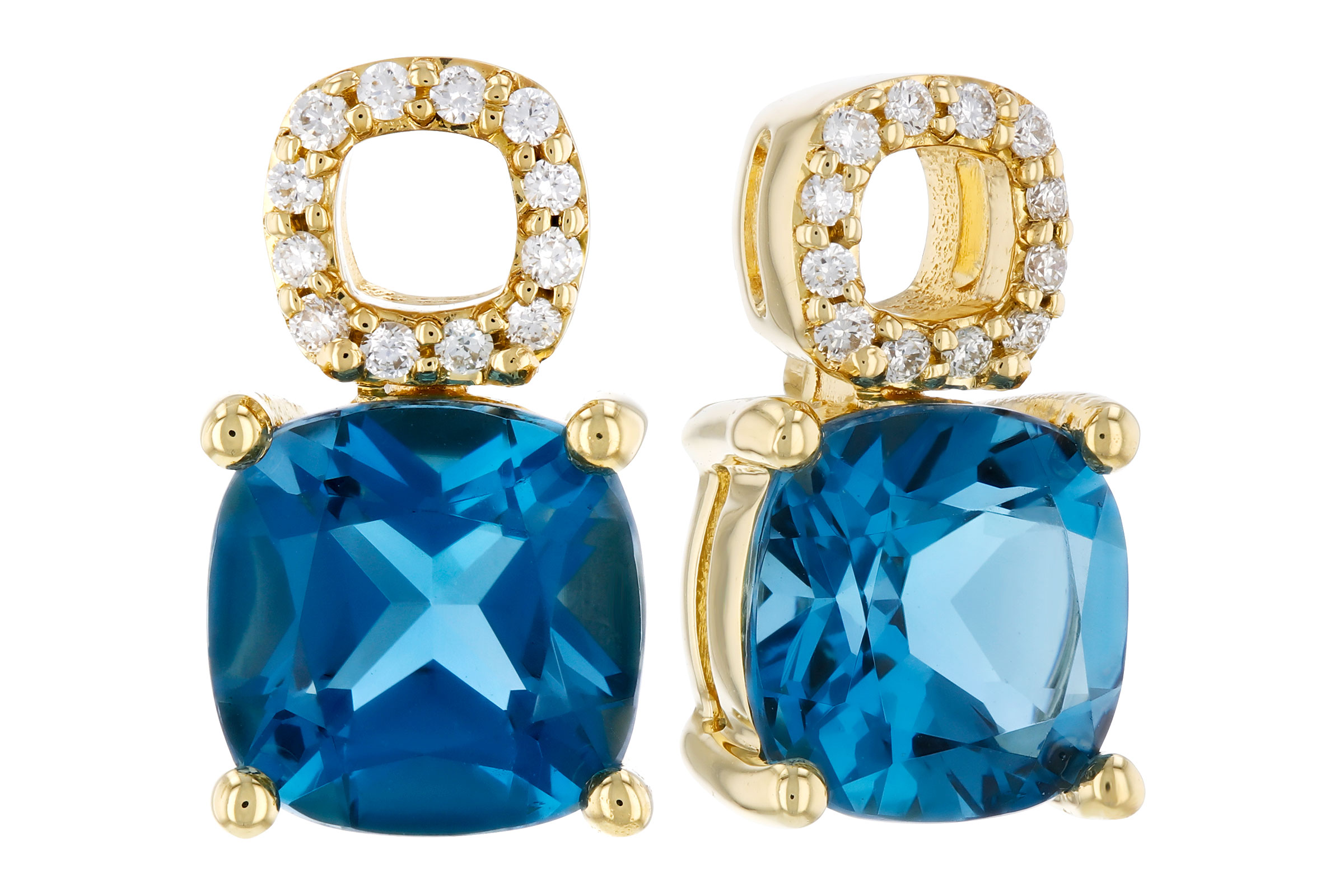 B303-38599: EARR 1.92 TW LONDON BLUE TOPAZ 1.98 TGW (6MM LBT)