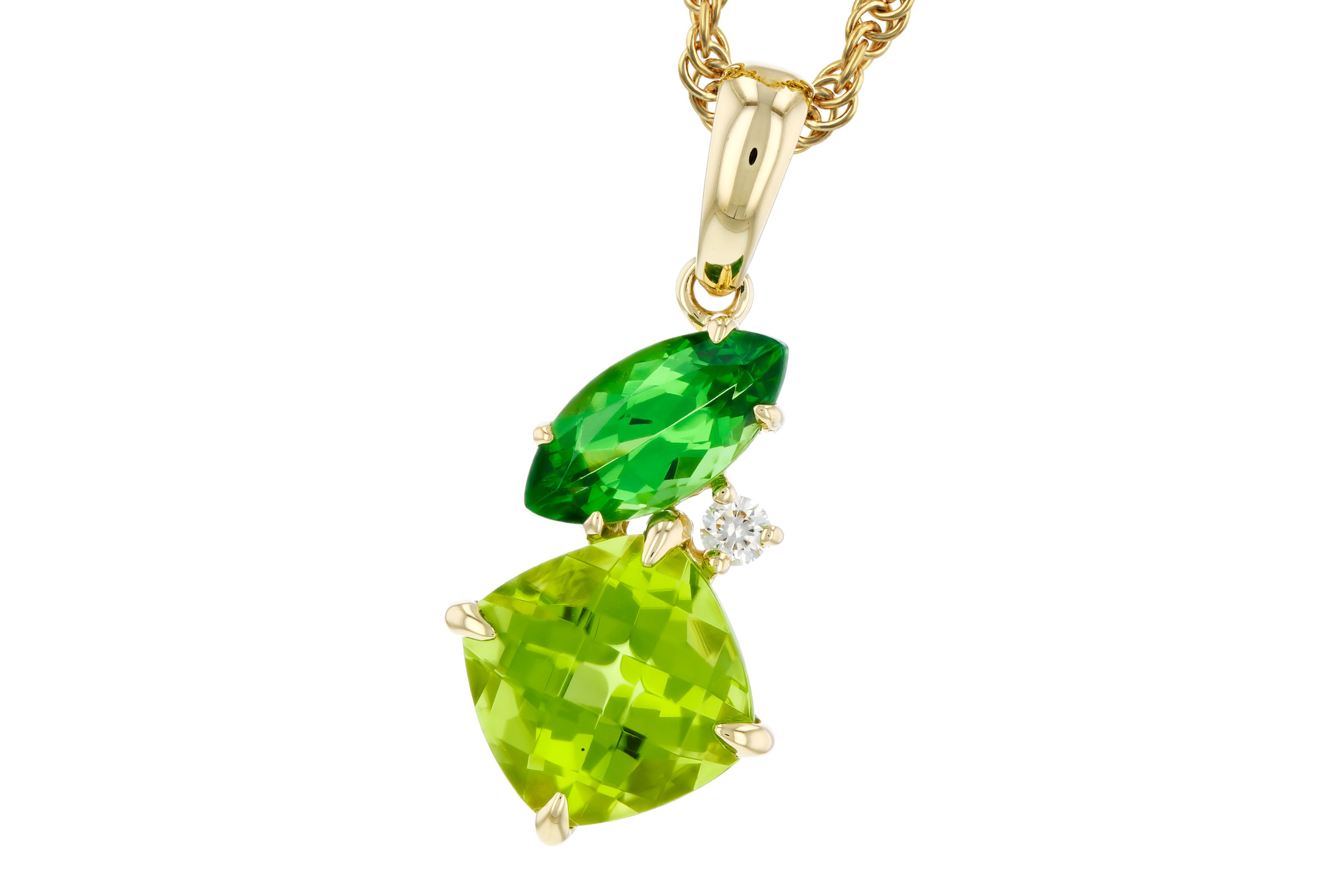 B303-39481: NECKLACE 1.97 TW SEMI-PREC (PER,TSAV) 2.00 TGW