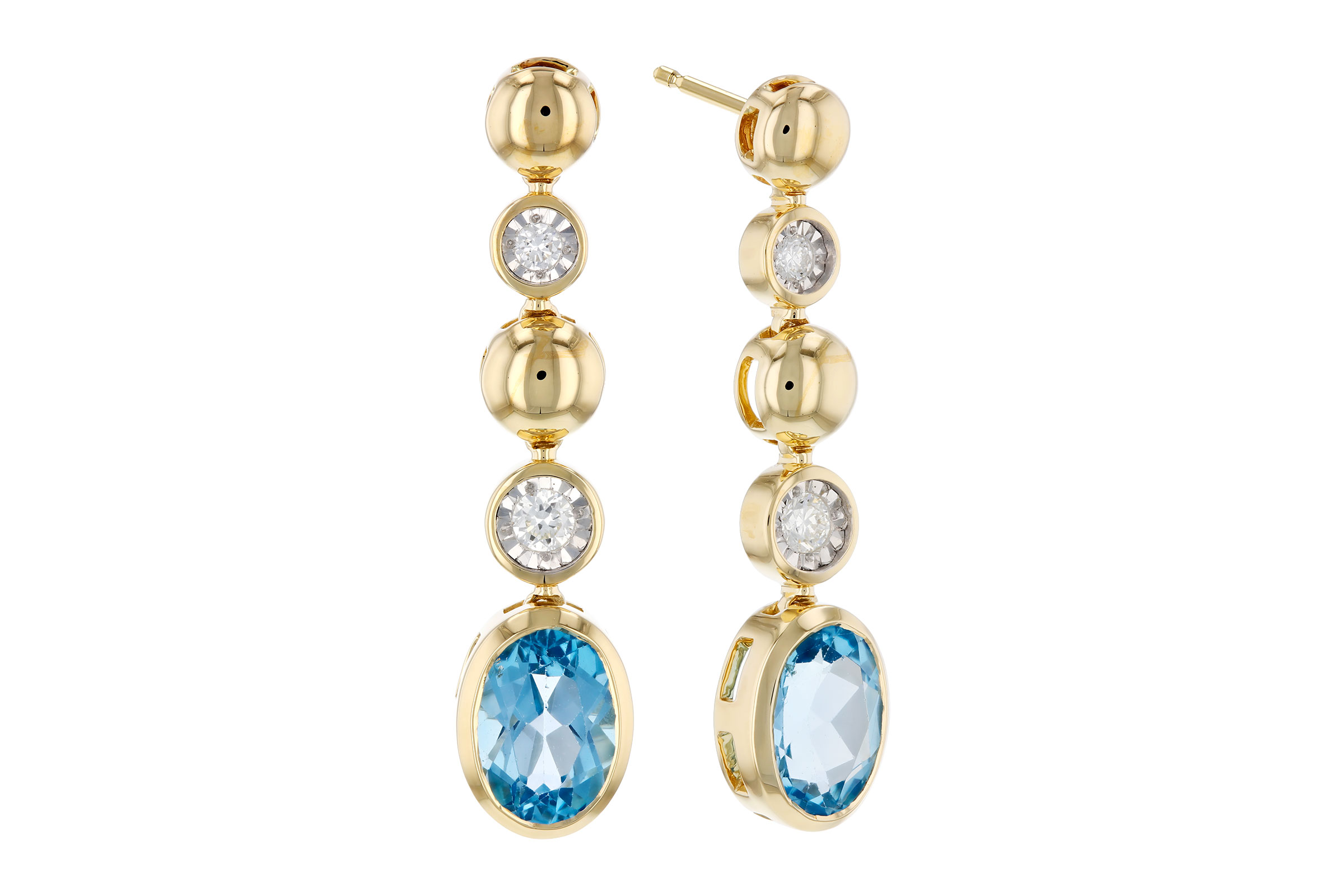 D303-37708: EARRINGS 1.66 TW BLUE TOPAZ 1.76 TGW