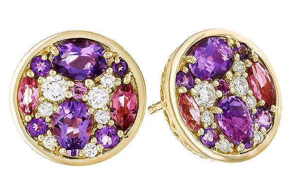 E302-54090: EARR .82 TW SEMI-PRECIOUS (P.TOUR, AMY) .98 TGW