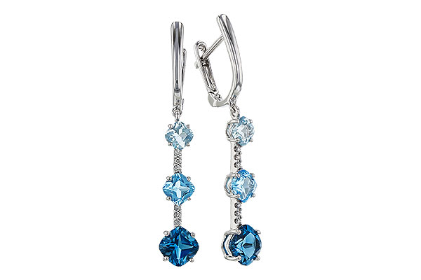 F302-46799: EARRINGS 2.41 TW BLUE TOPAZ 2.45 TGW