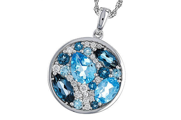 F302-49490: NECKLACE 2.31 TW BLUE TOPAZ 2.48 TGW