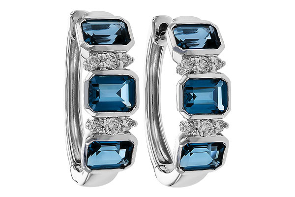 G302-47708: EARRINGS 1.37 TW LONDON BLUE TOPAZ 1.48 TGW