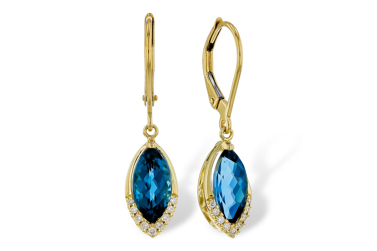 G302-53181: EARR 2.42 TW LONDON BLUE TOPAZ 2.50 TGW (9x5MM MQ)