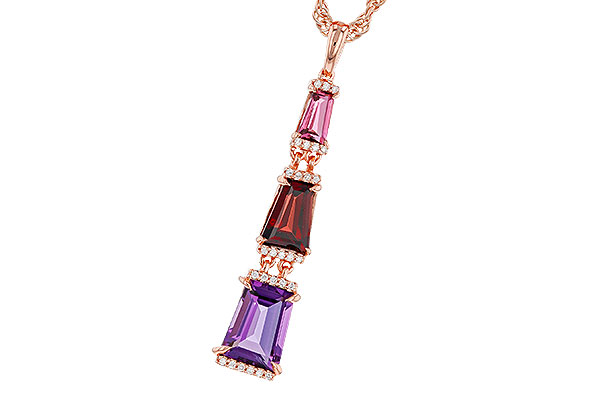H302-49499: NECKLACE 2.32 SEMI-PREC (PT,GT,AMY) 2.37 TGW
