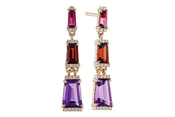 H302-49526: EARRINGS 1.98 SEMI-PREC (PT,GT,AMY) 2.05 TGW