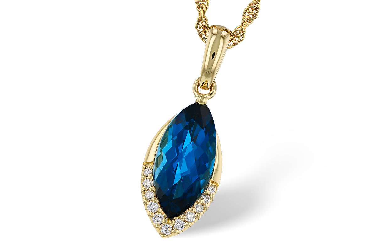H302-53181: NECK 2.14 LONDON BLUE TOPAZ 2.20 TGW (12x6MM MQ)