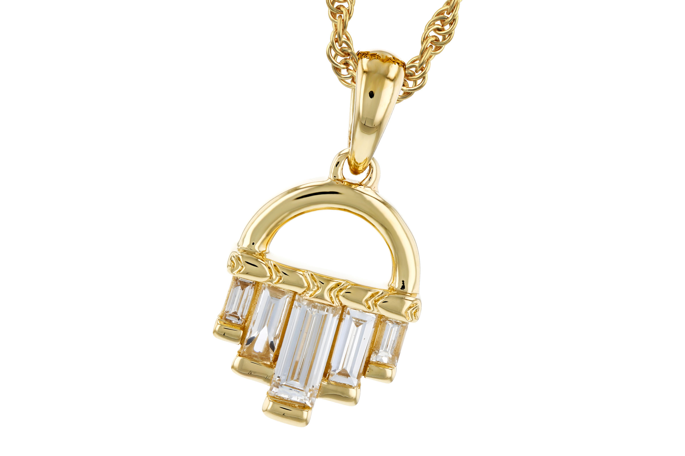 H303-38581: NECKLACE .46 TW BAGUETTE DIAMONDS