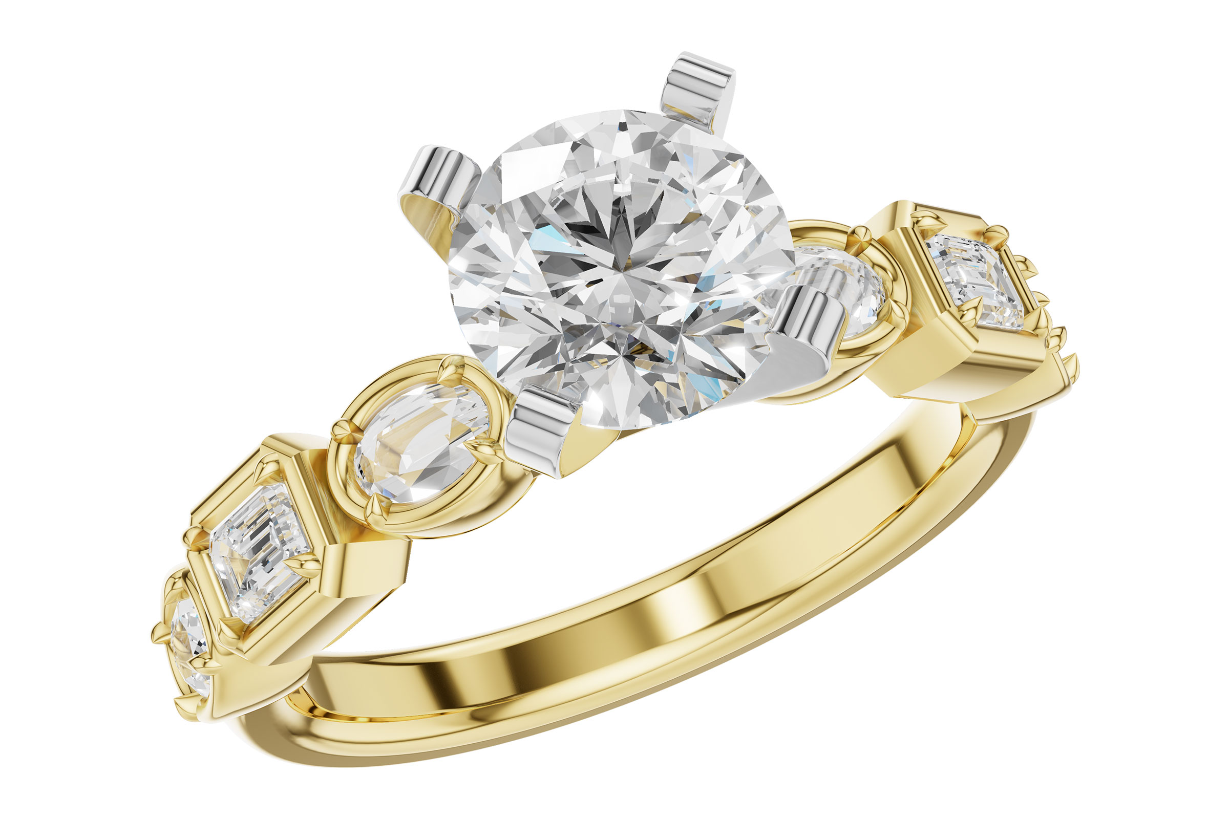 H303-38626: LDS SEMI DIA RG .45 TW FANCY CUT DIAS