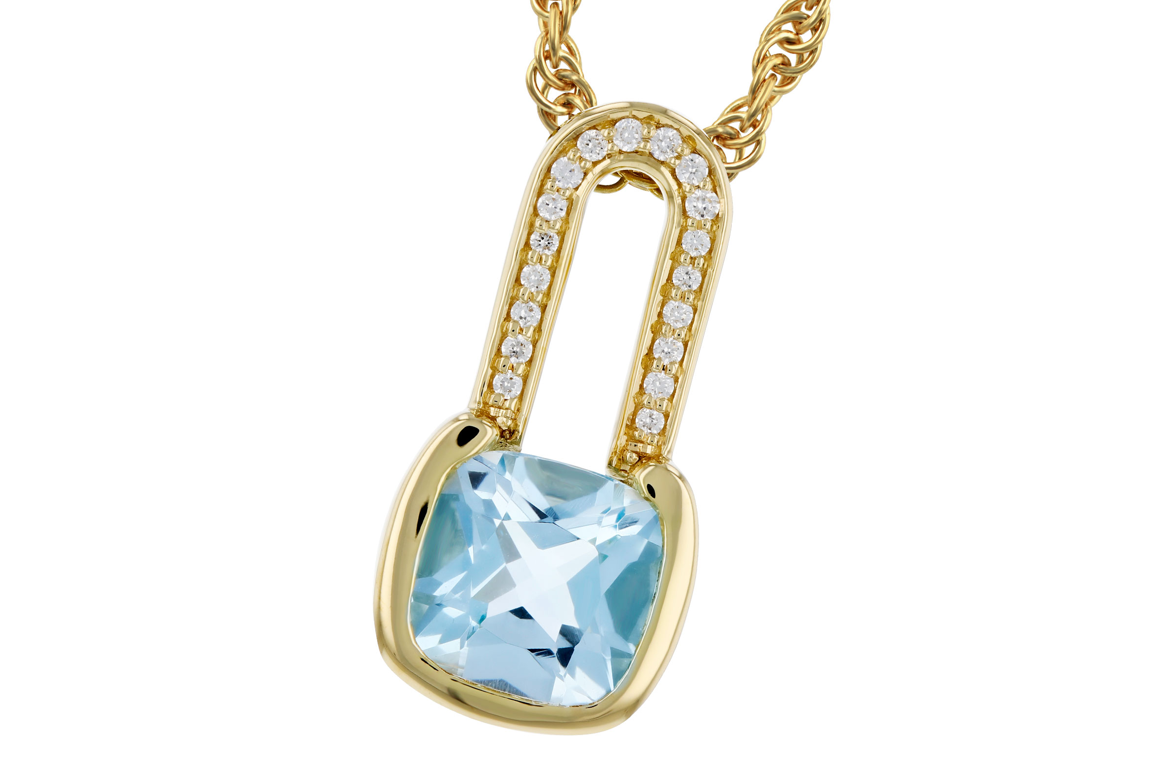 H303-39472: NECKLACE .91 SKY BLUE TOPAZ .95 TGW (6MM BT)
