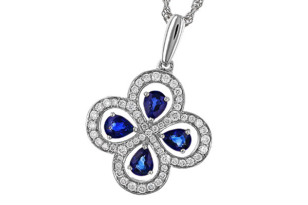 K302-47681: NECKLACE .68 SAPPHIRE TW .96 TGW