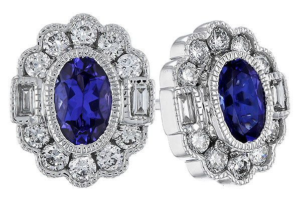 L302-46790: EARRINGS .93 TW TANZANITE 1.40 TGW