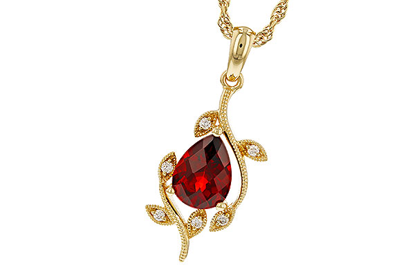 L302-52208: NECKLACE 1.34 GARNET 1.39 TGW (8X6MM GAR)