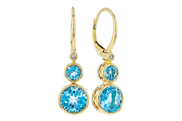 L303-36762: EARR 3.25 TW BLUE TOPAZ 3.27 TGW (4MM/7MM BT)