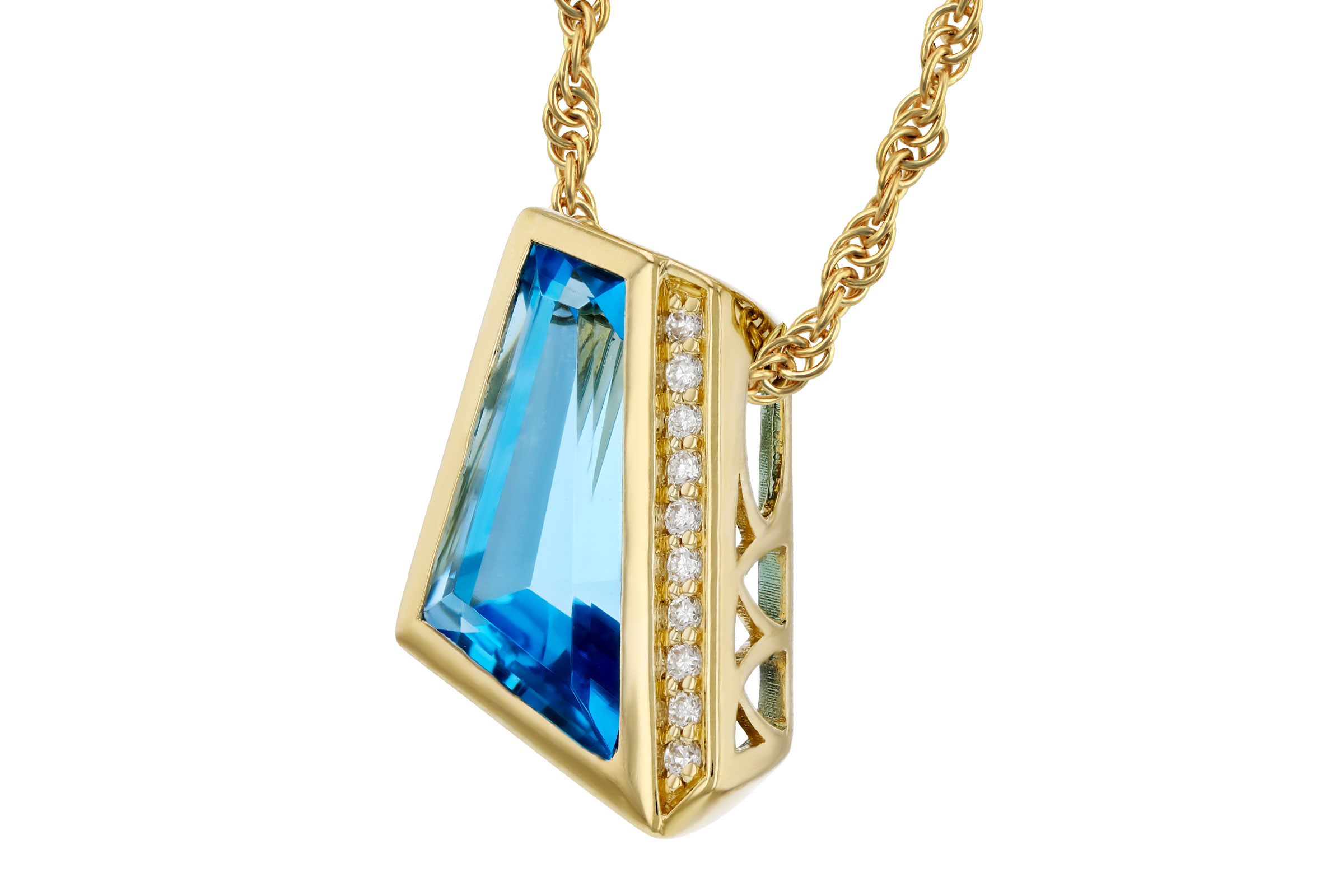 L303-38599: NECKLACE 2.42 SWISS BLUE TOPAZ 2.46 TGW